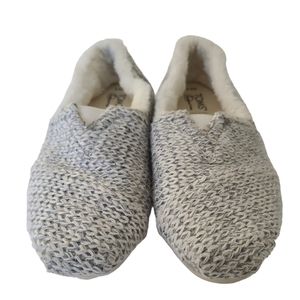 TOMS Womens White Sweater-Knit Alpargata Size 6.5